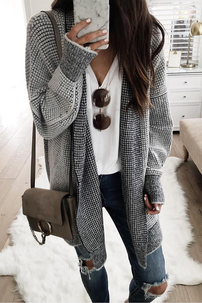 Heathered Open Front Longline Cardigan - 3 colors available