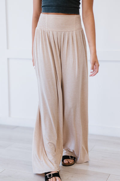 Easy Breezy Palazzo Pants in Beige