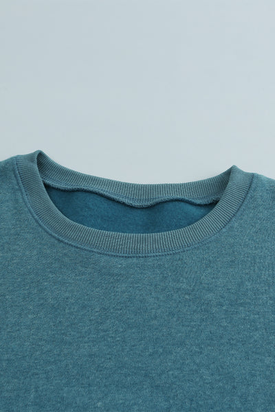 Color Block Ribbed Trim Sweatshirt
