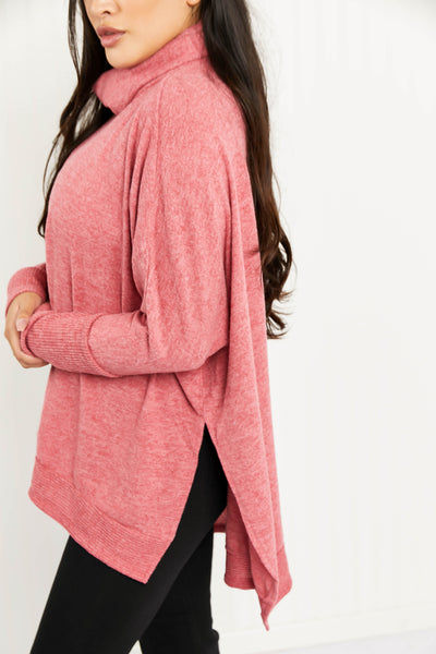 Love and Cuddles Cowl Neck Poncho Sweater