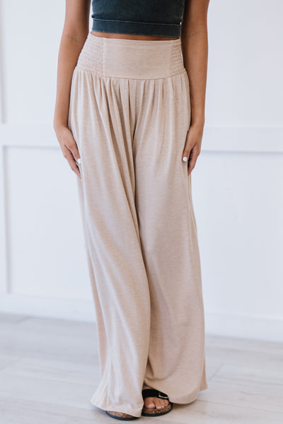 Easy Breezy Palazzo Pants in Beige