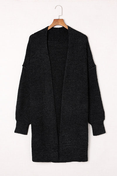 Heathered Open Front Longline Cardigan - 3 colors available