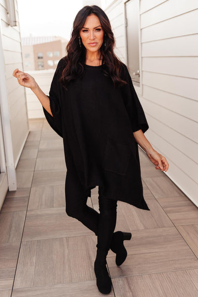 Pocket Poncho in Black