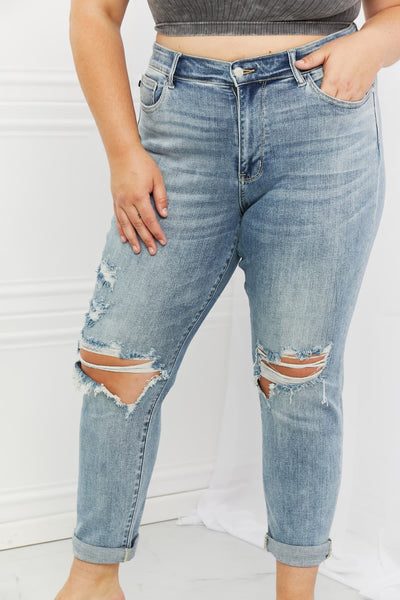 Judy Blue Malia Mid Rise Boyfriend Jeans