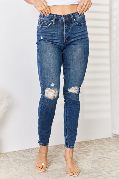 Judy Blue High Waist Distressed Skinny Jeans