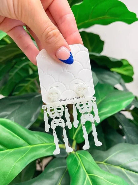 PREORDER: Glow in the Dark Skeleton Dangle Earrings