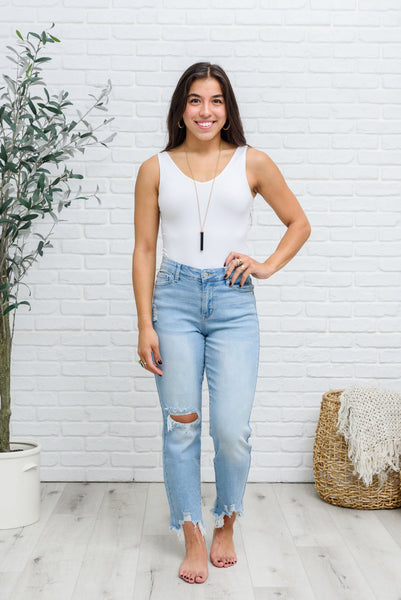 Mid-rise Destroyed Hem Boyfriend Jeans