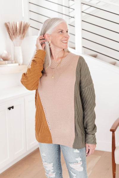 DOORBUSTER A Sweater With Colors in Taupe