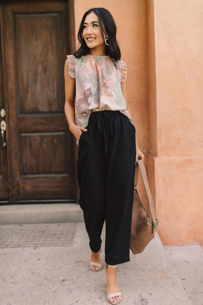 Abstract Floral Lineup Pastel Blouse