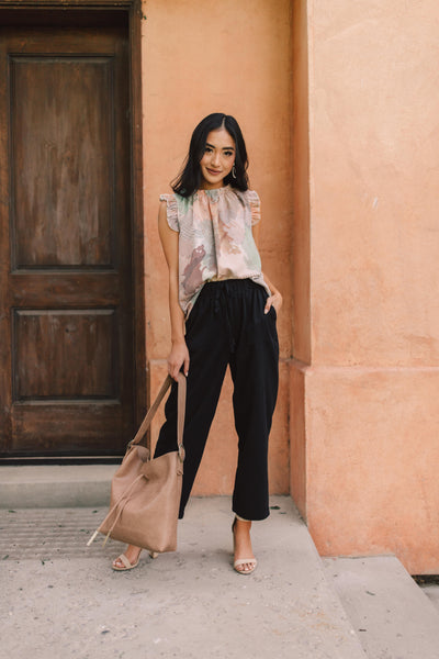 Abstract Floral Lineup Pastel Blouse