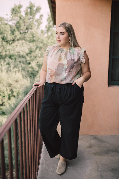 Abstract Floral Lineup Pastel Blouse