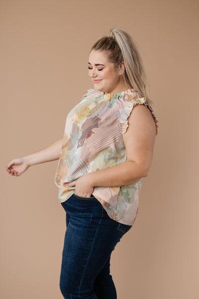 Abstract Floral Lineup Pastel Blouse