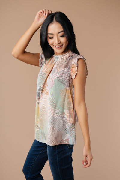 Abstract Floral Lineup Pastel Blouse