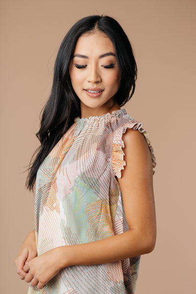 Abstract Floral Lineup Pastel Blouse