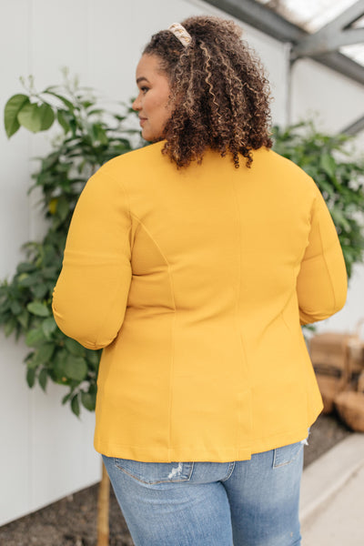 Acting Like A Lady Blazer in Mustard