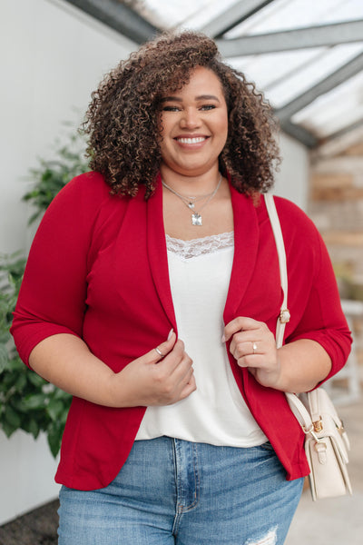 Acting Like A Lady Blazer in Red