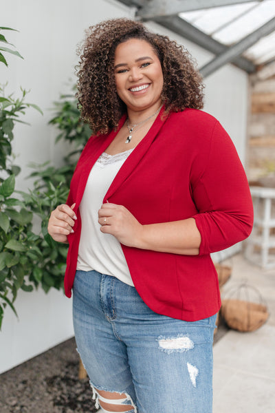 Acting Like A Lady Blazer in Red