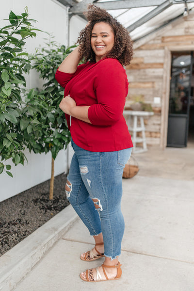 Acting Like A Lady Blazer in Red