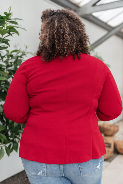 Acting Like A Lady Blazer in Red