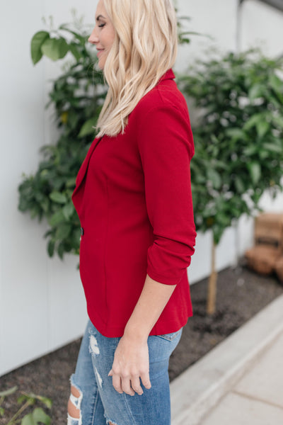 Acting Like A Lady Blazer in Red