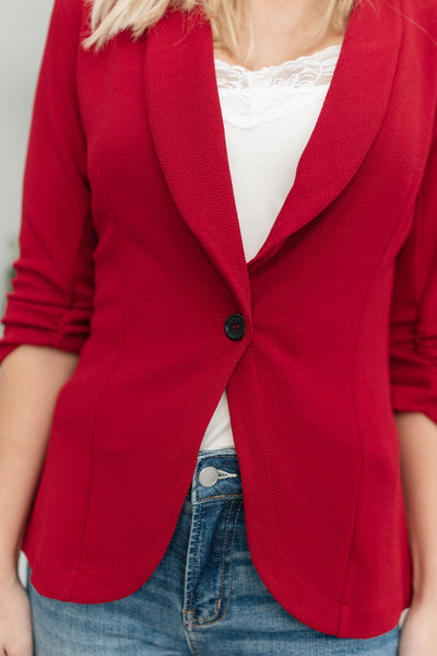 Acting Like A Lady Blazer in Red