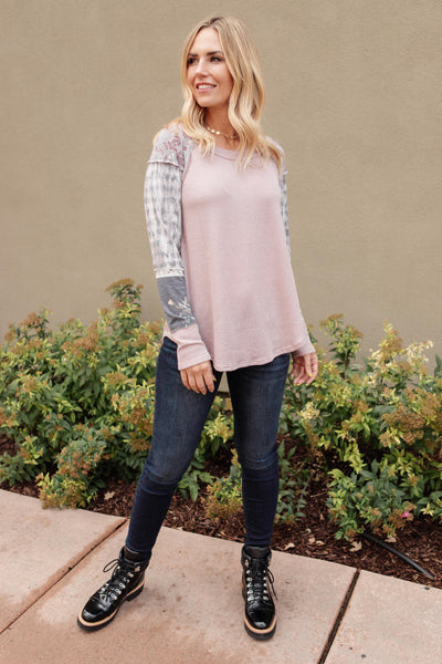 All About The Details Top in Dusty Lavender