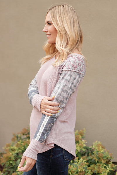 All About The Details Top in Dusty Lavender