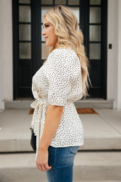 All Set Polka Dot Top in Ivory