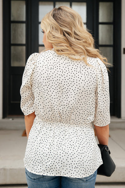 All Set Polka Dot Top in Ivory