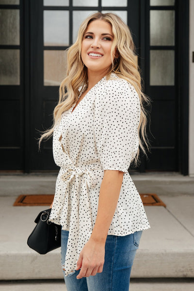 All Set Polka Dot Top in Ivory