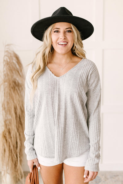 Amira Textured Top in Gray