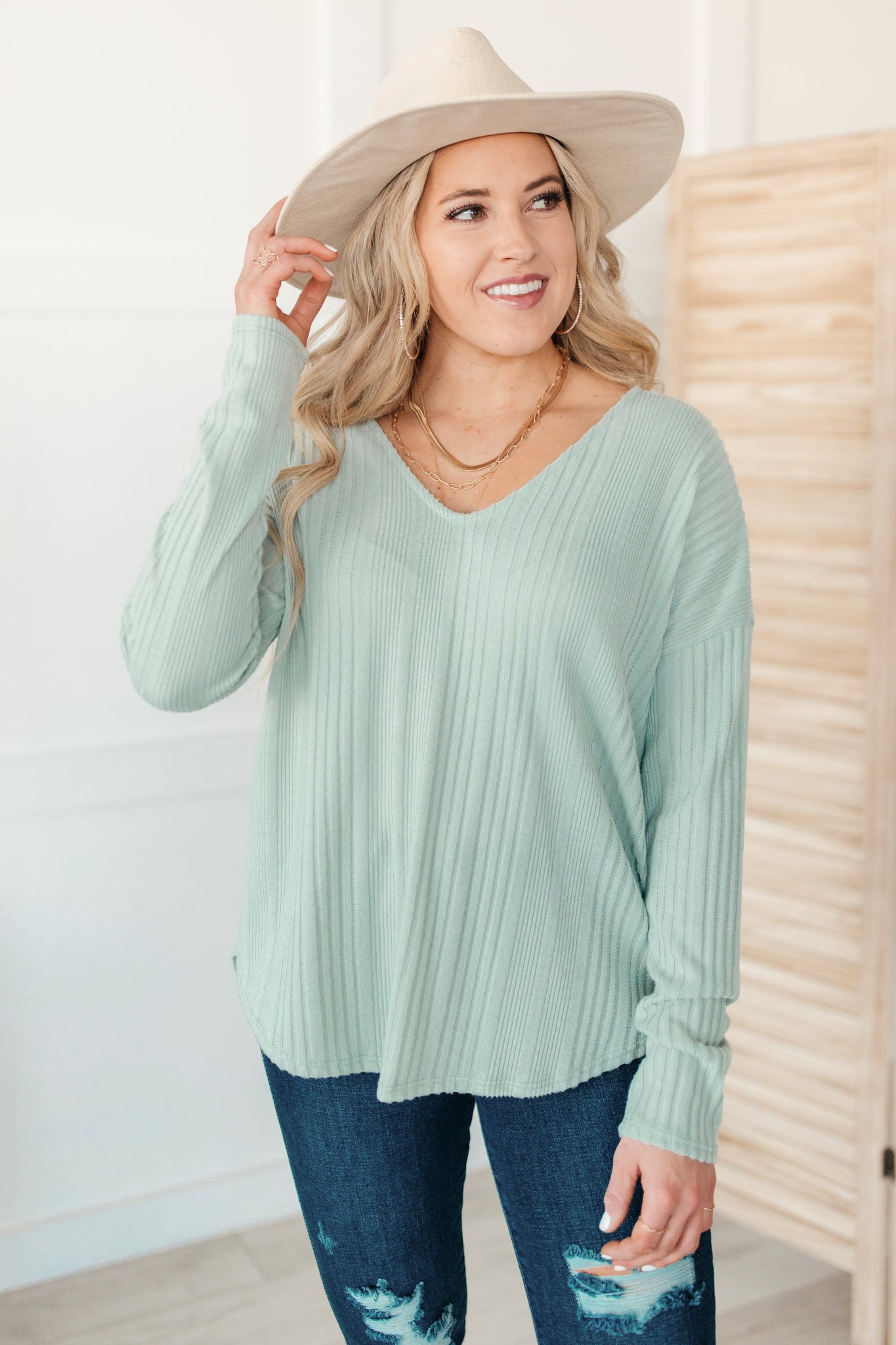 Amira Textured Top in Mint