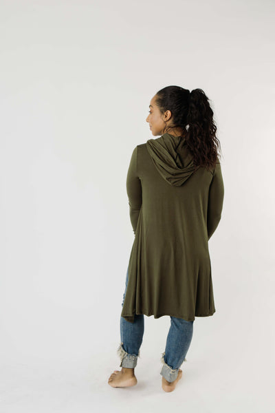 Between Seasons Cardigan In Olive