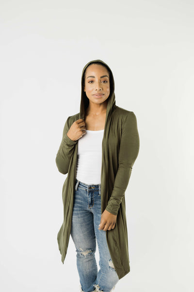 Between Seasons Cardigan In Olive