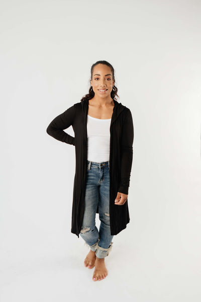 Between Seasons Cardigan In Black