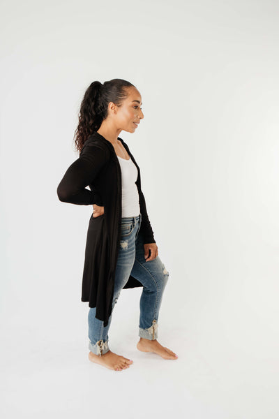 Between Seasons Cardigan In Black