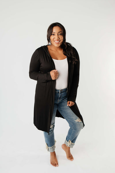 Between Seasons Cardigan In Black