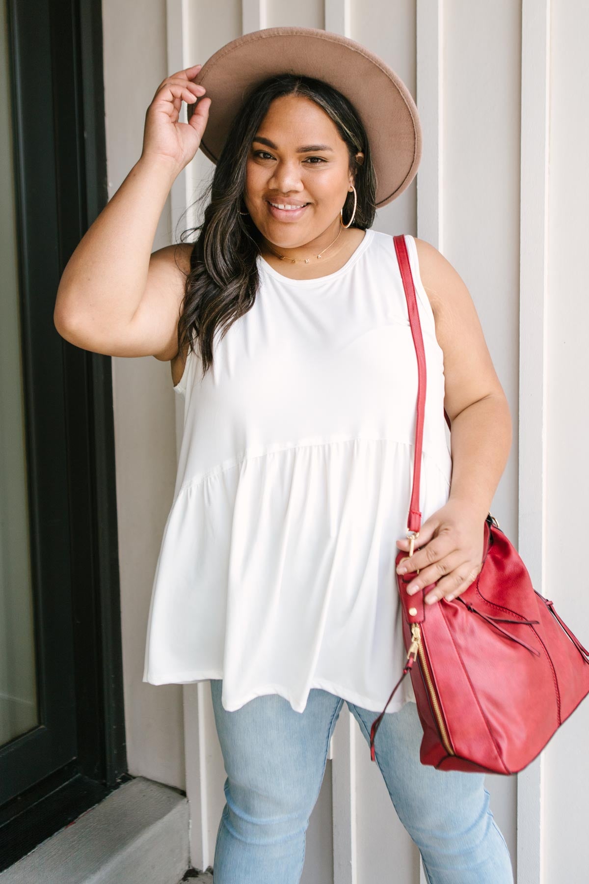 Basic Babydoll Tank In Ivory