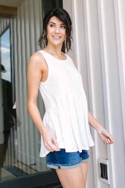 Basic Babydoll Tank In Ivory