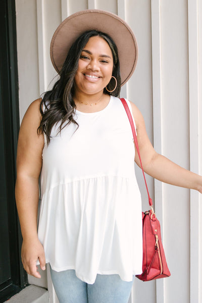 Basic Babydoll Tank In Ivory