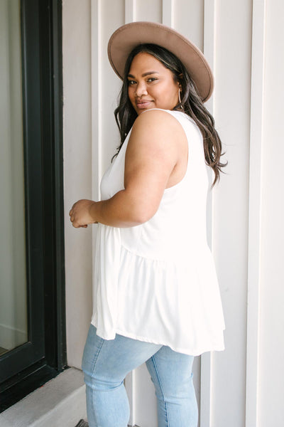 Basic Babydoll Tank In Ivory