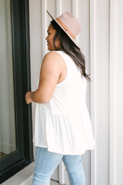 Basic Babydoll Tank In Ivory