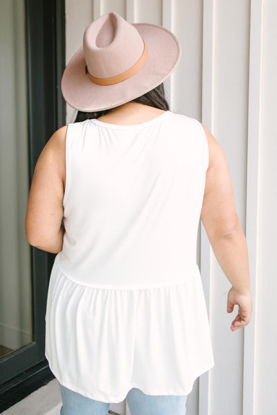 Basic Babydoll Tank In Ivory