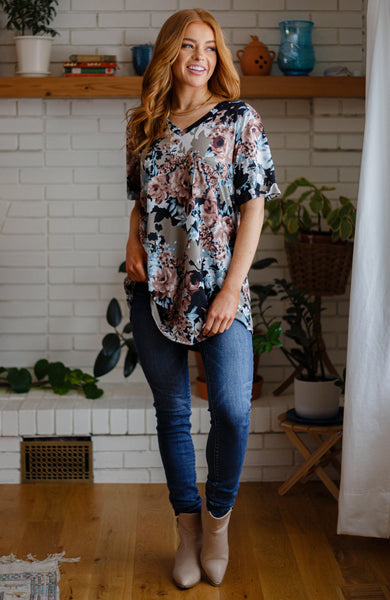 Baskets of Flowers Floral Tee