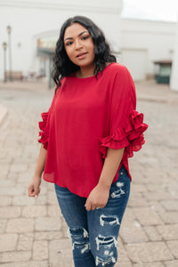 Be Mine Ruffle Sleeve Top