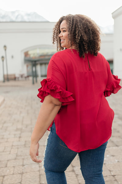 Be Mine Ruffle Sleeve Top