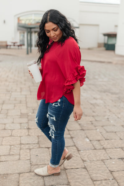 Be Mine Ruffle Sleeve Top