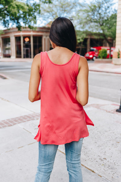 Beat The Heat Button-Down Tank In Coral