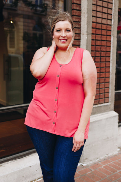 Beat The Heat Button-Down Tank In Coral