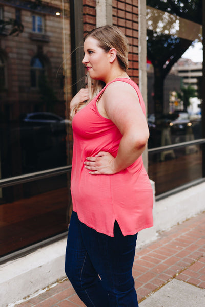 Beat The Heat Button-Down Tank In Coral